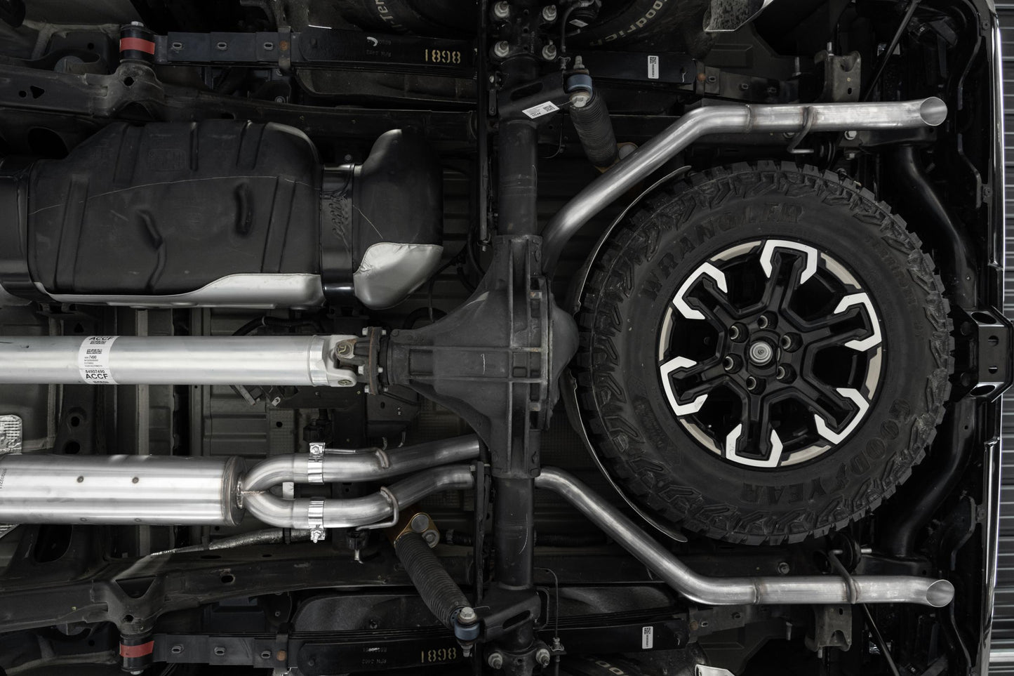 2022-Up Chevrolet/GMC 1500 Silverado/Sierra ZR2/ ATX4 6.2L Armor Pro T304 Stainless Steel 3 Inch Cat-Back 2.5 Inch Dual Rear Turn Down MBRP-2