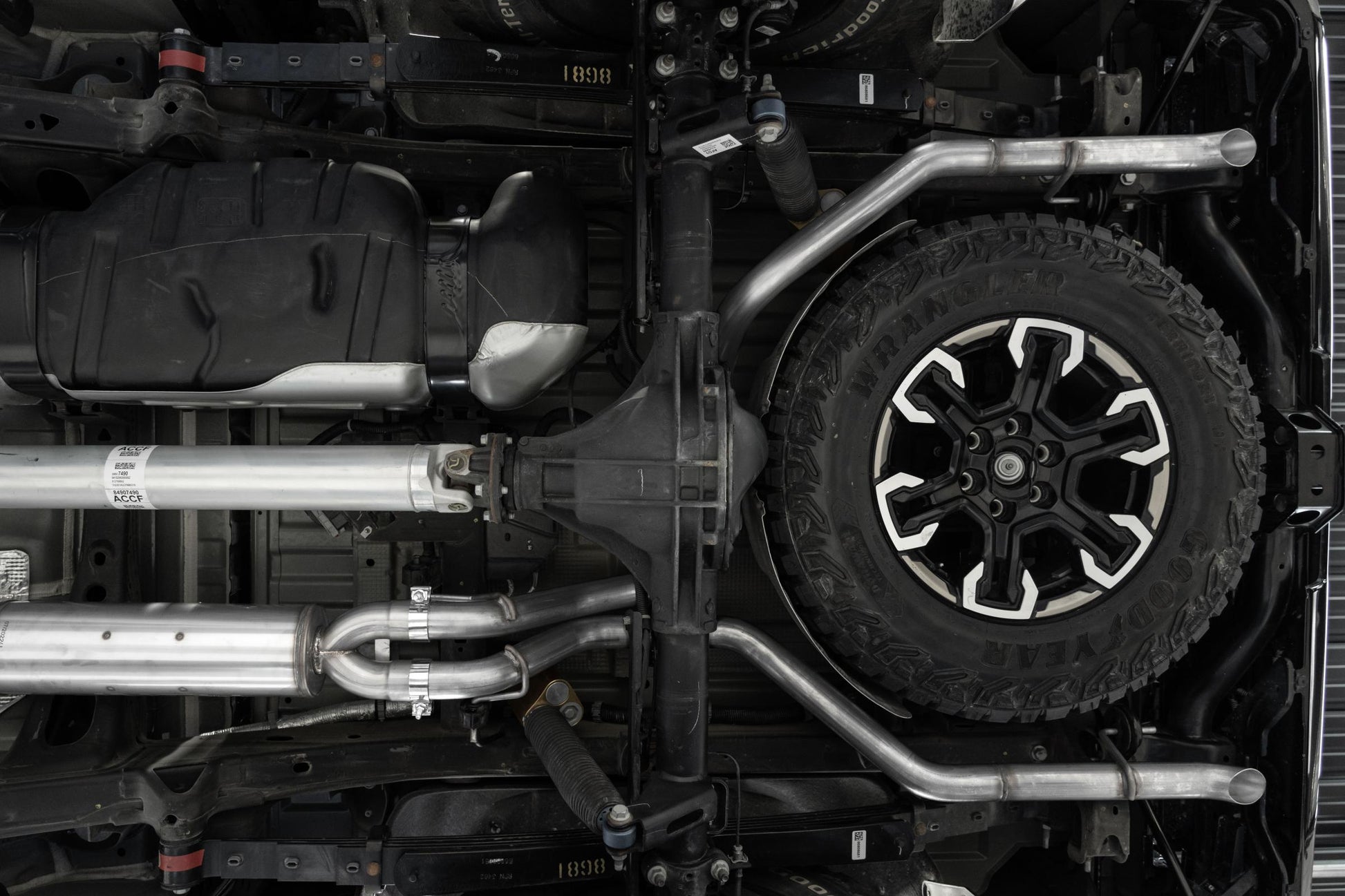 2022-Up Chevrolet/GMC 1500 Silverado/Sierra ZR2/ ATX4 6.2L Armor Pro T304 Stainless Steel 3 Inch Cat-Back 2.5 Inch Dual Rear Turn Down MBRP-2