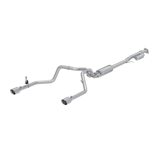 2019-Up Silverado/Sierra 1500 2.7L Armor Pro T304 Stainless Steel 3 Inch Cat-Back, 2.5 Inch Dual Split Rear Exit MBRP
