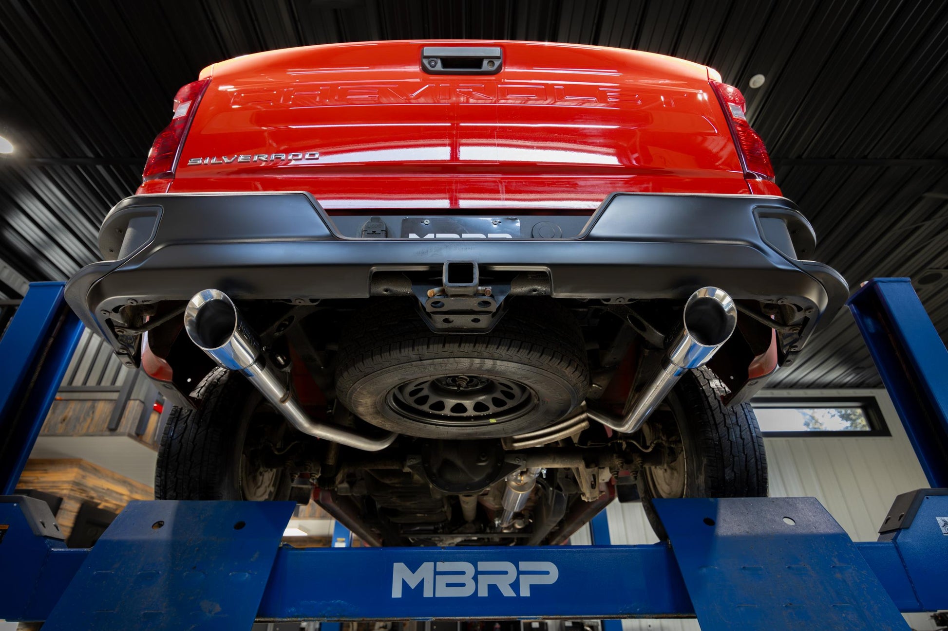 2019-Up Silverado/Sierra 1500 2.7L Armor Pro T304 Stainless Steel 3 Inch Cat-Back, 2.5 Inch Dual Split Rear Exit MBRP-2