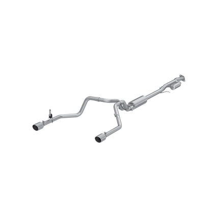 2019-up Silverado/Sierra 1500 2.7L Armor Lite Aluminized Steel 3 Inch Cat-Back, 2.5 Inch Dual Split Rear Exit MBRP