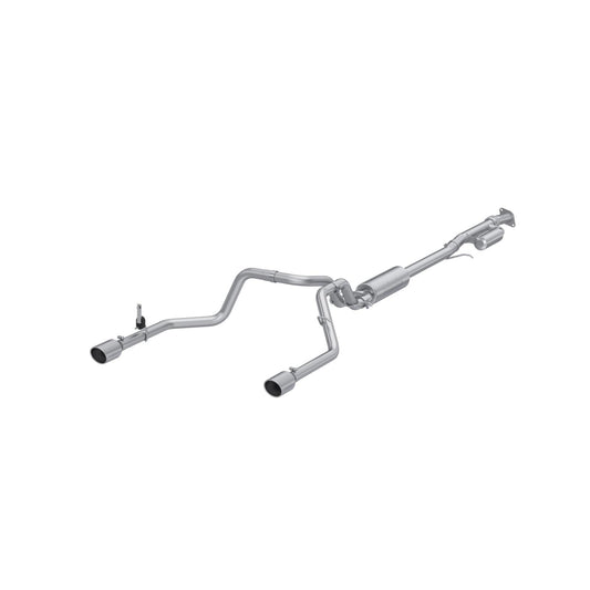 2019-up Silverado/Sierra 1500 2.7L Armor Lite Aluminized Steel 3 Inch Cat-Back, 2.5 Inch Dual Split Rear Exit MBRP