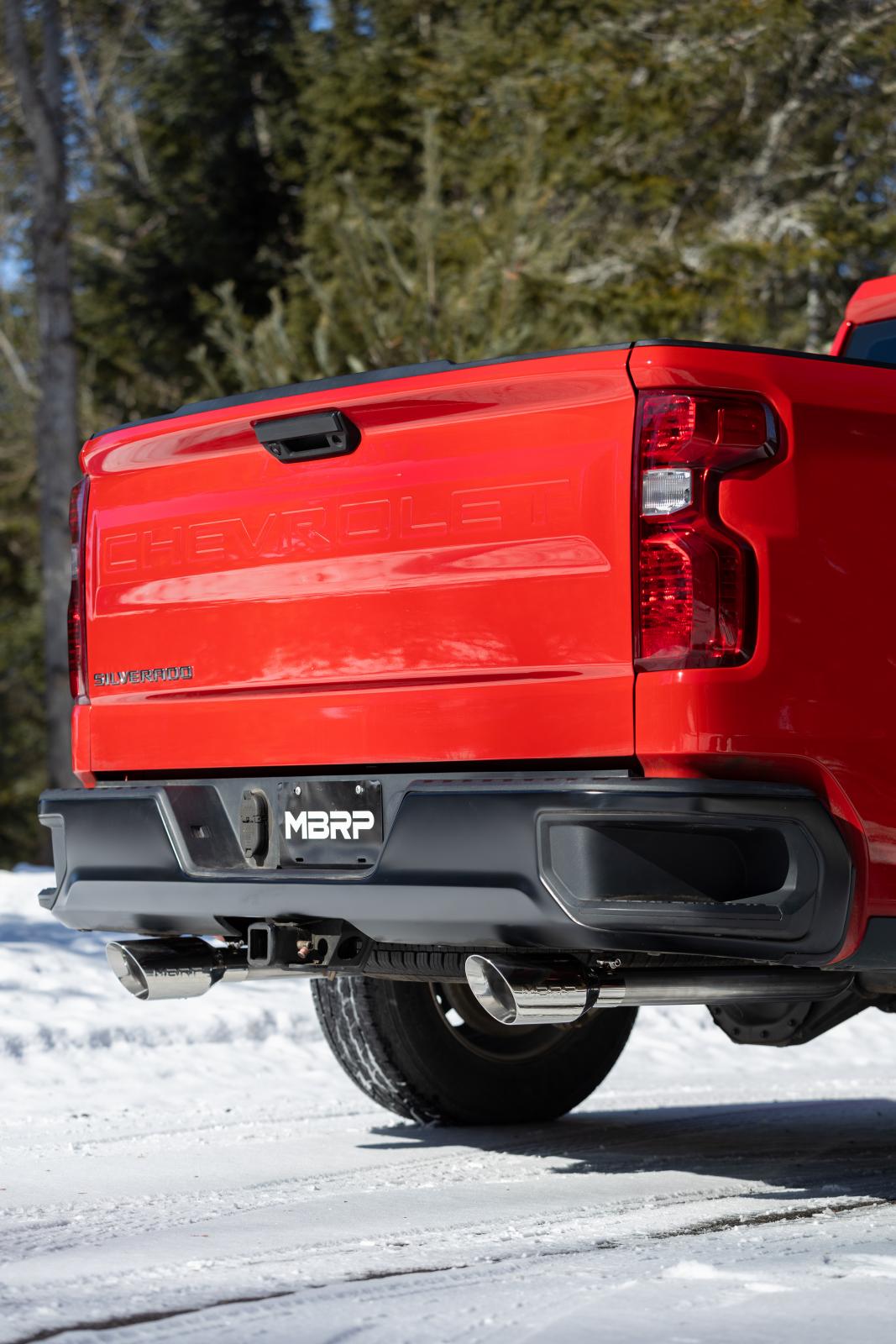 2019-up Silverado/Sierra 1500 2.7L Armor Lite Aluminized Steel 3 Inch Cat-Back, 2.5 Inch Dual Split Rear Exit MBRP-3