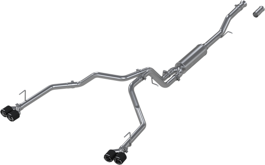21-Present Chevrolet/GMC Suburban/Yukon XL 3 Inch Cat Back Dual Split Rear Exhaust System, Armor Pro T304SS with Quad Carbon Fiber Tips MBRP