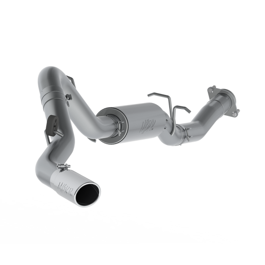 3 1/2 Inch Cat Back Exhaust System Single Side For 07-10 Silverado/Sierra 2500 HD 6.0L Extended Cab/Crew Cab Short Bed Aluminized Steel MBRP