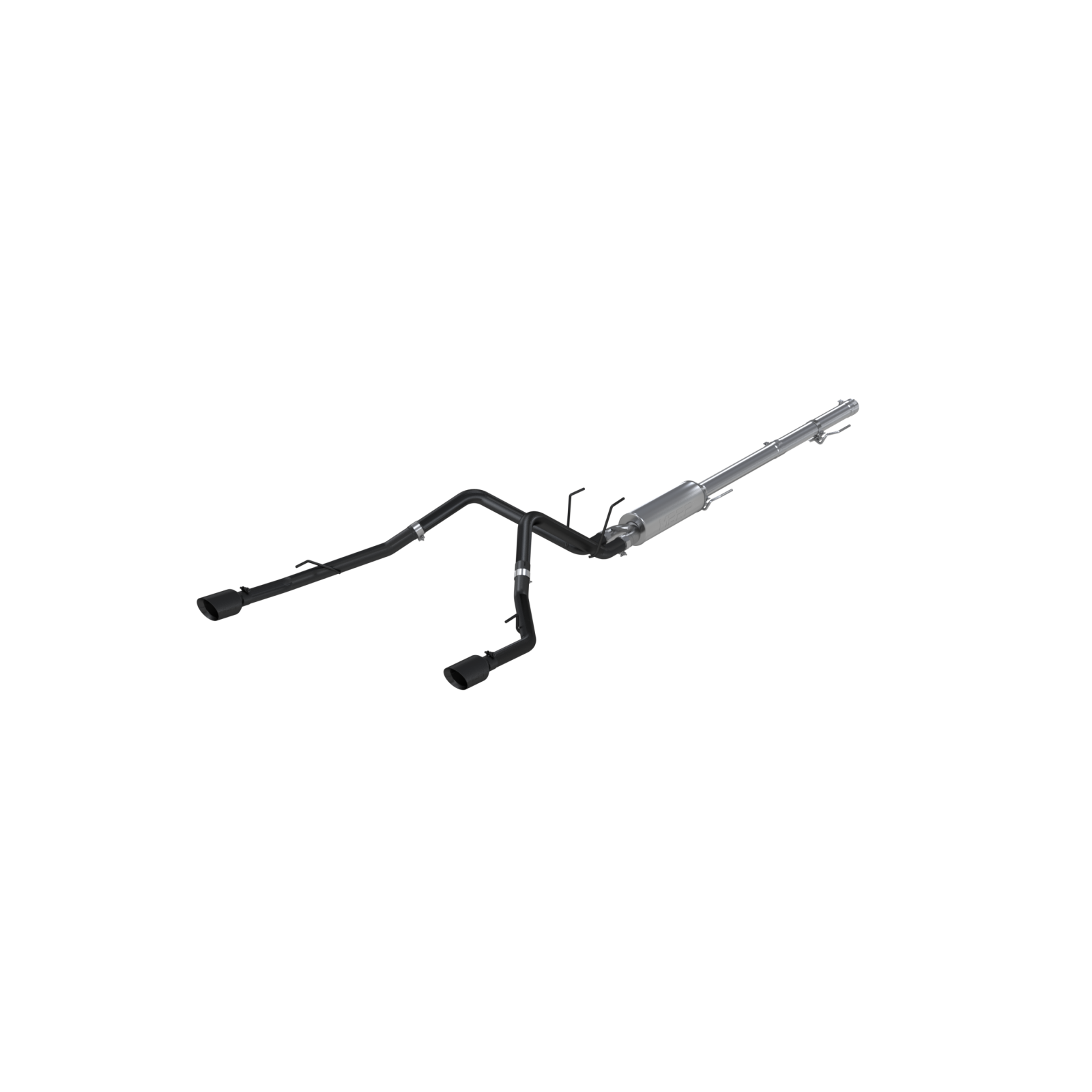 Cat Back Exhaust System Dual Split Rear Black Coated Through Stock Bumper For 09-18 RAM 1500 5.7L 19-24 RAM 1500 Classic MBRP
