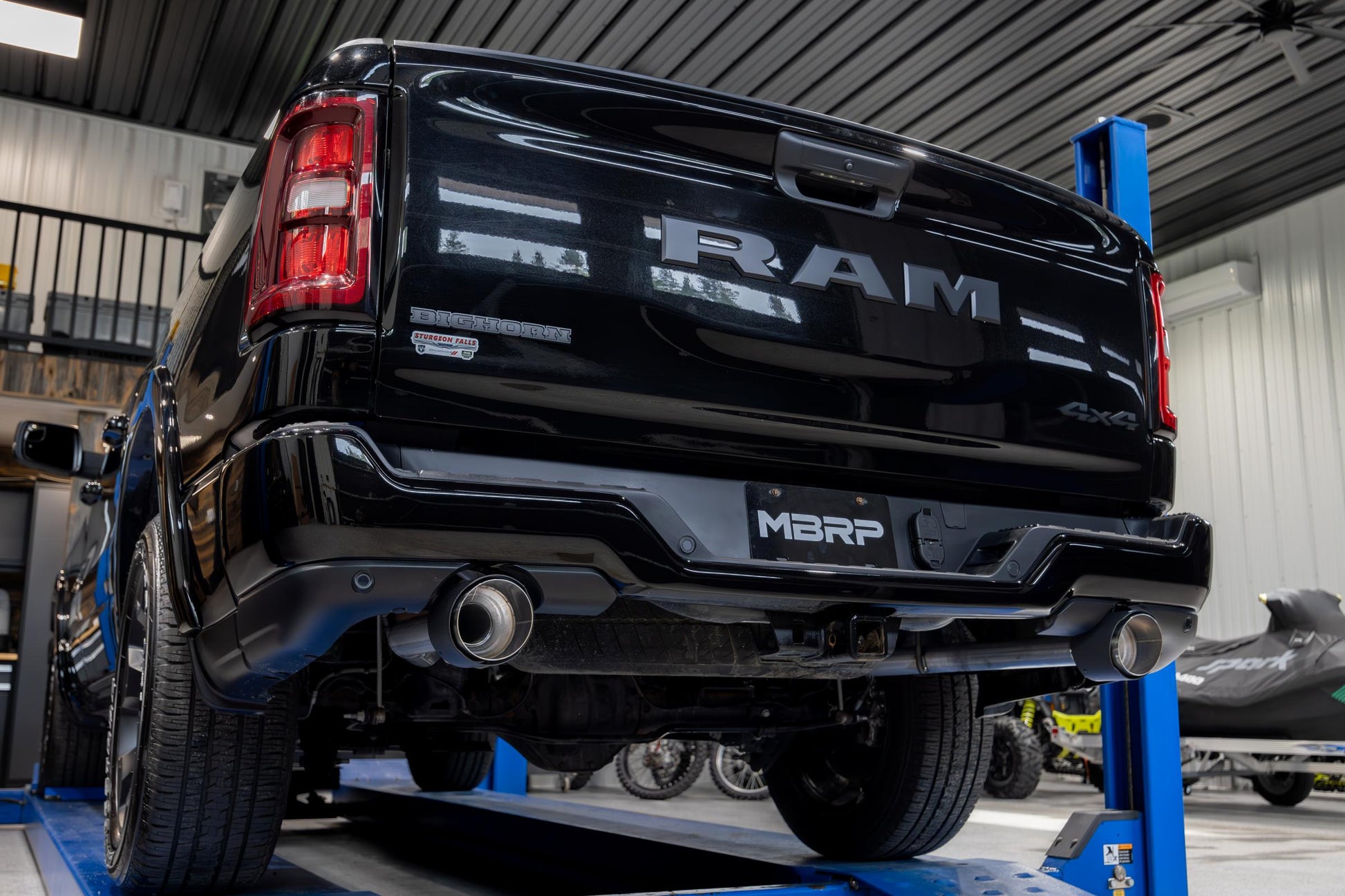 2025-Up Ram 1500 3.0L SST SO Armor Pro 3 inch Cat-back 2.5 Inch Dual Split Rear Exhaust with Carbon Fiber Tips MBRP-1