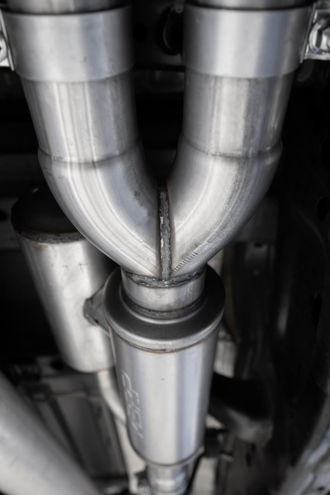 2025-Up Ram 1500 3.0L SST SO Armor Pro 3 inch Cat-back 2.5 Inch Dual Split Rear Exhaust with Carbon Fiber Tips MBRP-5