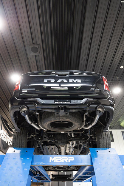 2025-Up Ram 1500 3.0L SST SO Armor Pro 3 inch Cat-back 2.5 Inch Dual Split Rear Exhaust with Carbon Fiber Tips MBRP-7