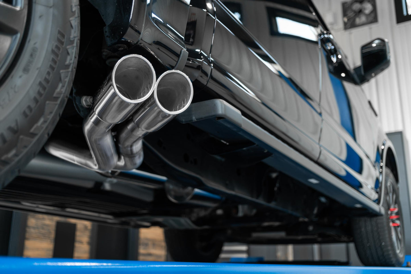 3 Inch Cat Back Exhaust System Pre-Axle Dual Outlet Black Coated Street Version For 15-20 Ford F-150 MBRP-13