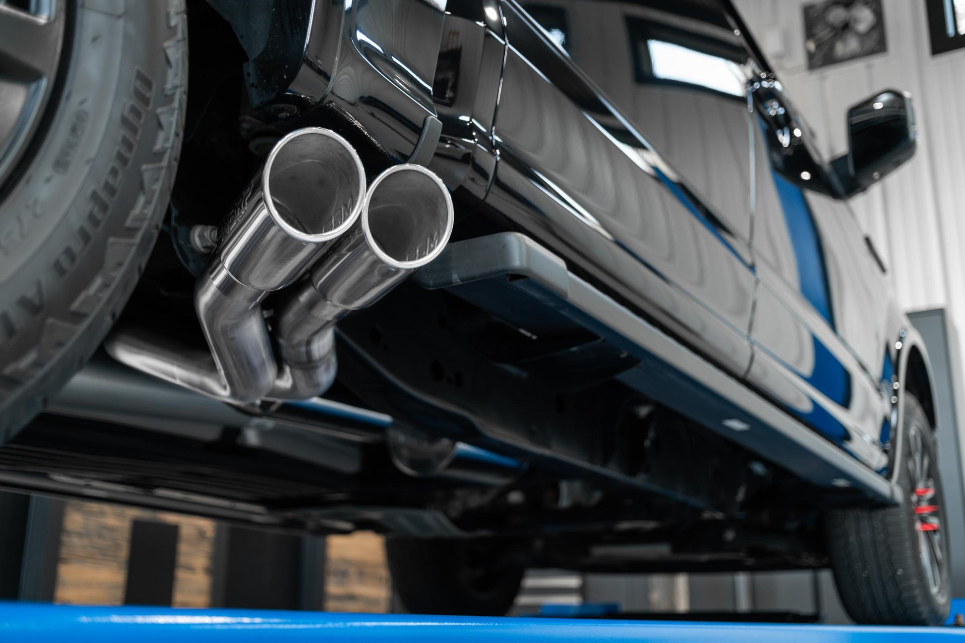 3 Inch Cat Back Exhaust System Pre-Axle Dual Outlet Black Coated Street Version For 15-20 Ford F-150 MBRP-13