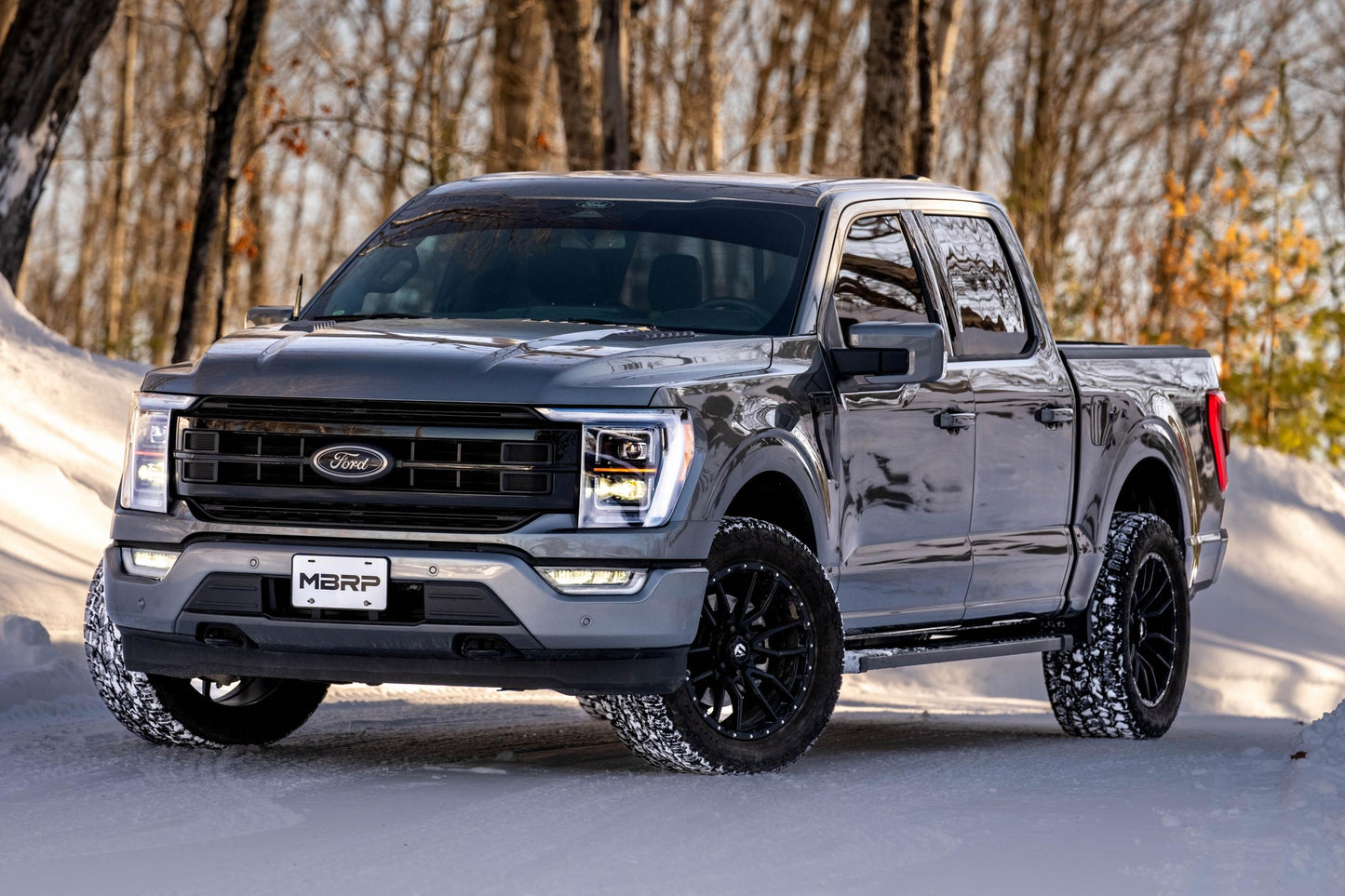 2021-Up Ford F-150 Tremor and 2022-Up Ford F-150 T304 Stainless Steel 3 Inch Cat-Back Dual Rear Exit With Carbon Fiber Tips Armor Pro Series MBRP-1