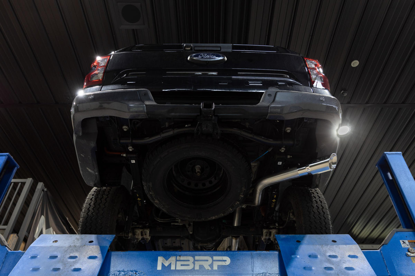 2024-Up Ford Ranger 2.3L Ecoboost Armor Pro T304SS 3-Inch Cat-Back Single Side Exit with Polished Tip MBRP-9