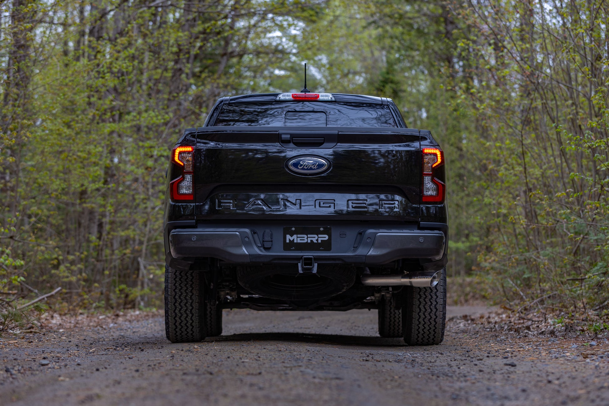 2024 Ford Ranger 2.3L Ecoboost Armor Lite Aluminized Steel 3-Inch Cat-Back Single Side Exit with Polished Tip MBRP-6