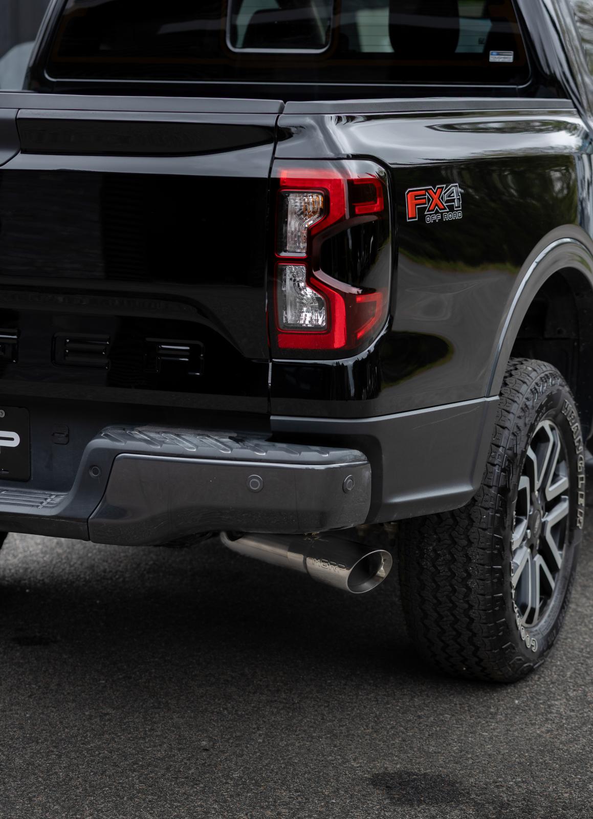 2024-Up Ford Ranger 2.3L Ecoboost Armor Lite Aluminized Steel 3-Inch Cat-Back Single Side Exit with Polished Tip MBRP-4