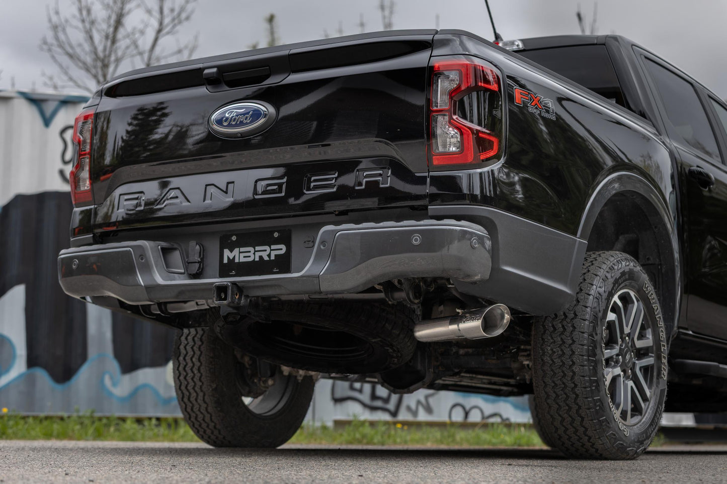 2024-Up Ford Ranger 2.3L Ecoboost Armor Lite Aluminized Steel 3-Inch Cat-Back Single Side Exit with Polished Tip MBRP-5