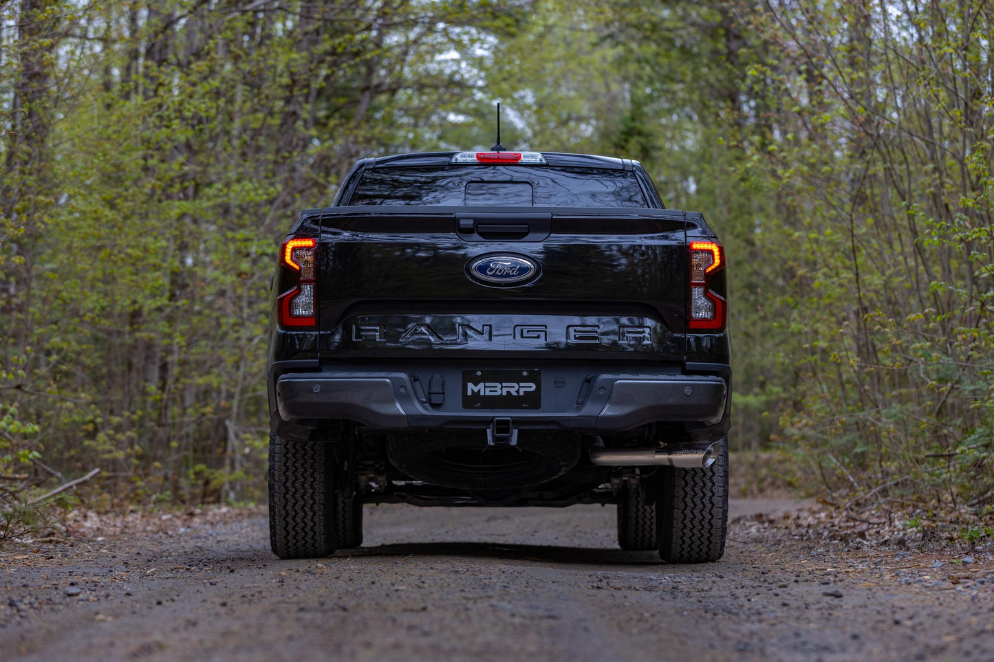 2024-Up Ford Ranger 2.3L Ecoboost Armor Lite Aluminized Steel 3-Inch Cat-Back Single Side Exit with Polished Tip MBRP-6