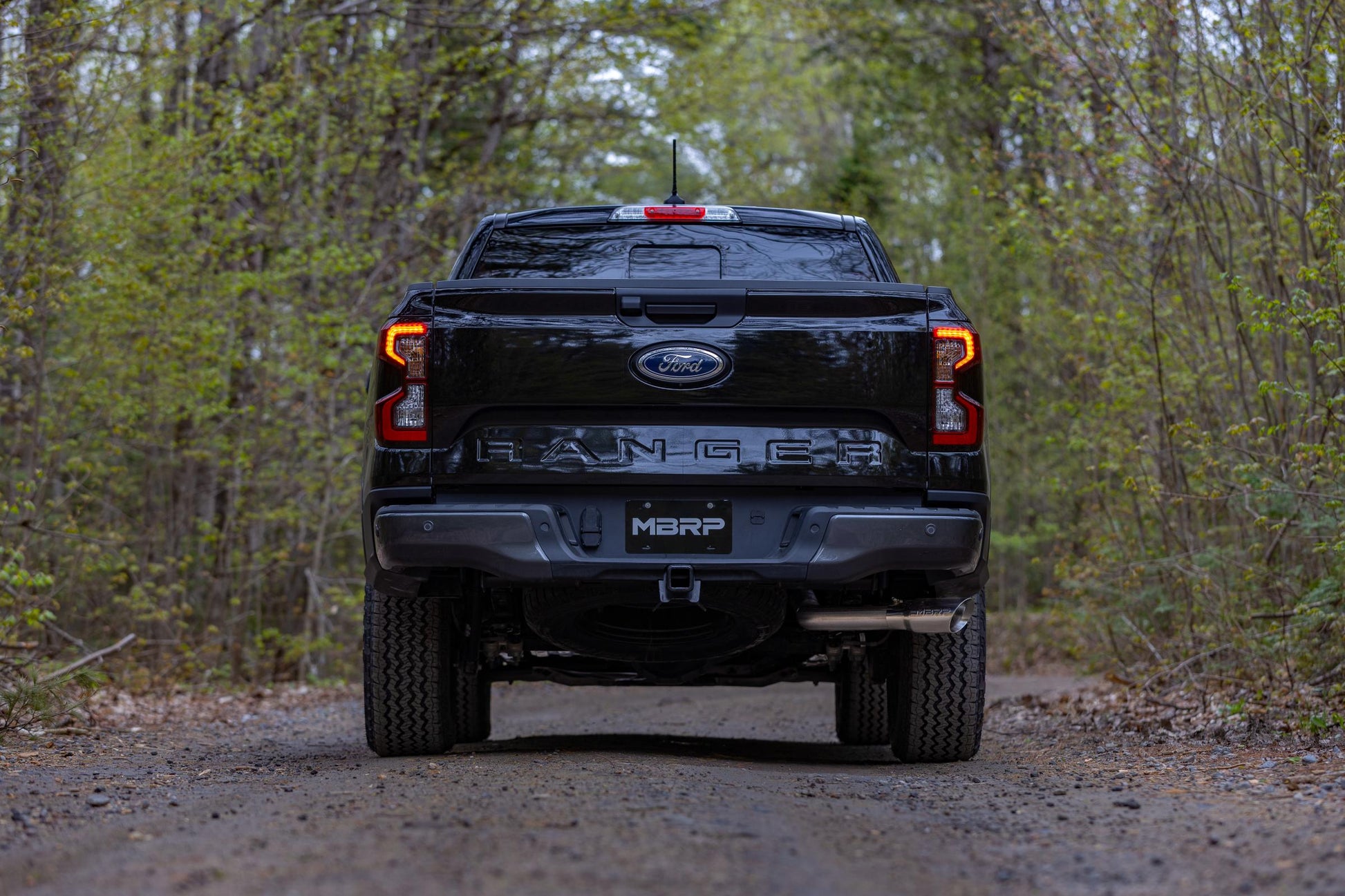 2024-Up Ford Ranger 2.3L Ecoboost Armor Lite Aluminized Steel 3-Inch Cat-Back Single Side Exit with Polished Tip MBRP-6