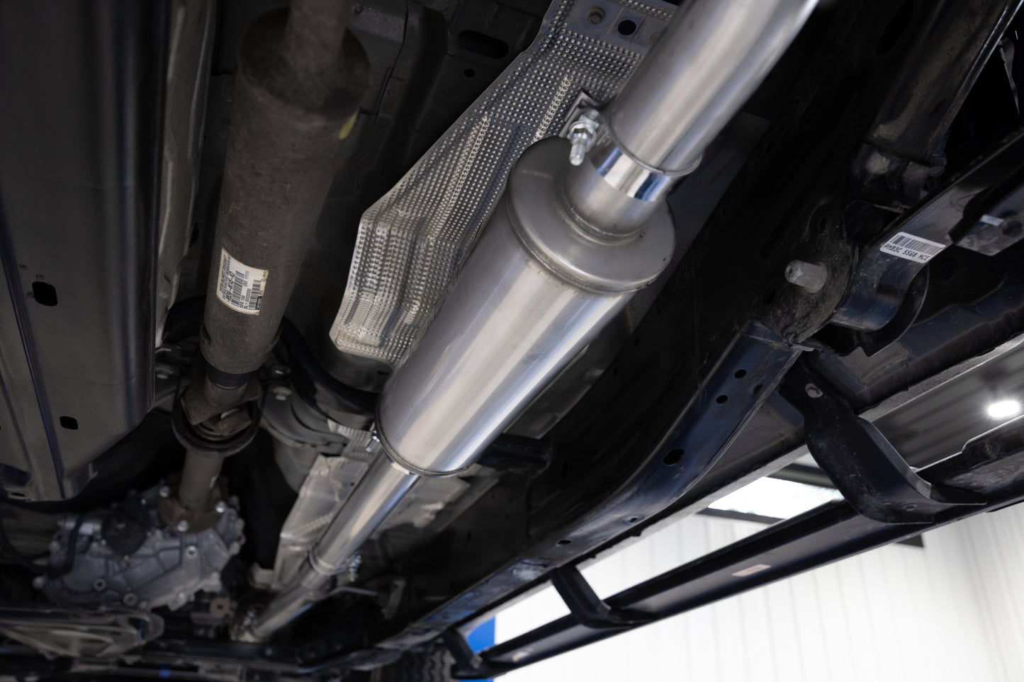 2024-Up Ford Ranger 2.3L Ecoboost Armor BLK Black-Coated Aluminized Steel 3-Inch Cat-Back Single Side Exit with Black Tip MBRP-11