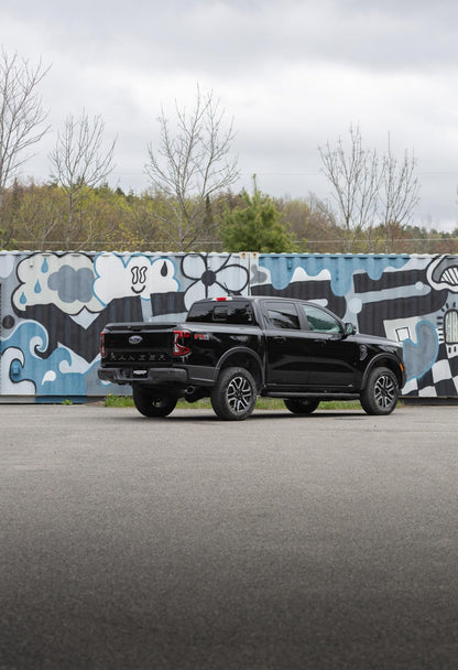 2024-Up Ford Ranger 2.3L Ecoboost Armor BLK Black-Coated Aluminized Steel 3-Inch Cat-Back Single Side Exit with Black Tip MBRP-4