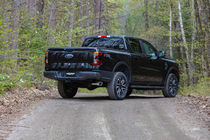 2024-Up Ford Ranger 2.3L Ecoboost Armor BLK Black-Coated Aluminized Steel 3-Inch Cat-Back Single Side Exit with Black Tip MBRP-6