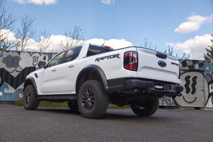 24-Present Ford Ranger Raptor 3.0L EcoBoost, Armor BLK 3-Inch Axle-Back Dual Rear Turn-Down MBRP-1