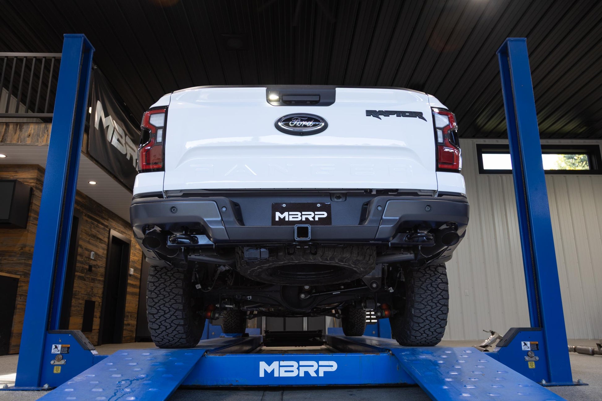 24-Present Ford Ranger Raptor 3.0L EcoBoost, Armor BLK 3-Inch Axle-Back Dual Rear Turn-Down MBRP-2
