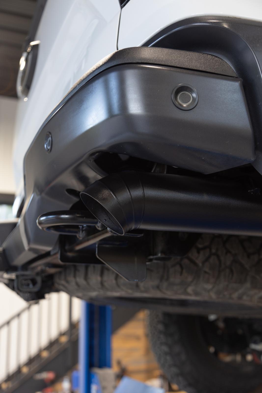 24-Present Ford Ranger Raptor 3.0L EcoBoost, Armor BLK 3-Inch Axle-Back Dual Rear Turn-Down MBRP-6