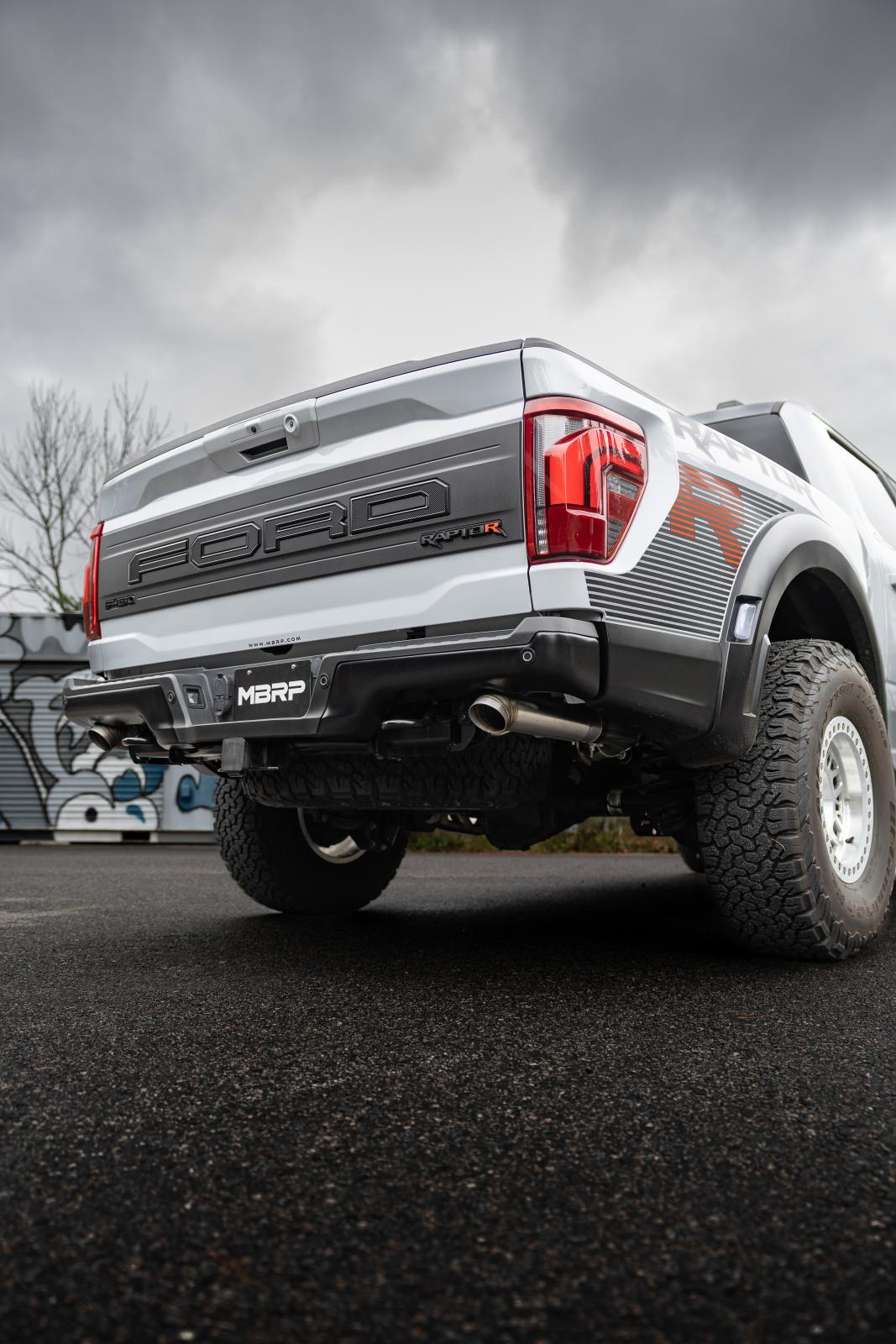22-Present Ford F-150 Raptor 3.5L and Raptor R 5.2L Armor Pro 3-Inch Axle-Back Dual Split Rear Turn Down MBRP-14