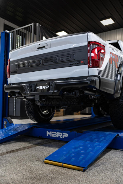 22-Present Ford F-150 Raptor 3.5L and Raptor R 5.2L Armor BLK 3-Inch Axle-Back Dual Split Rear Turn Down MBRP-4