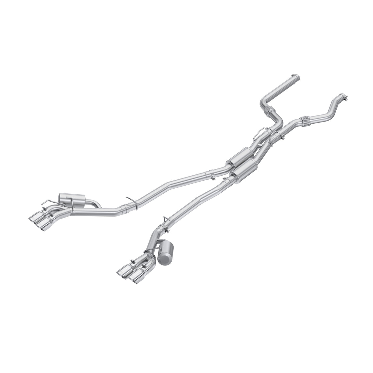 20-Present Ford Explorer ST/ Lincoln Aviator Armor Lite 3-Inch Cat-Back Dual Rear Quad Outlet with Polished Tips MBRP