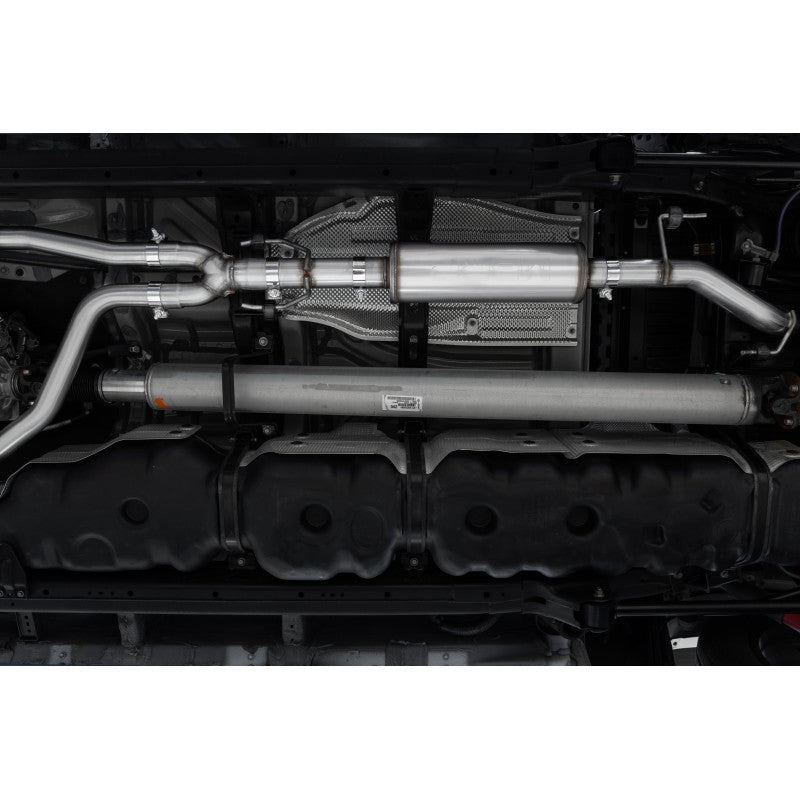 2022-Up Toyota Tundra 3.4L T304 Stainless Steel 2.5 Inch Dual Cat-Back Single Side Exit MBRP-1