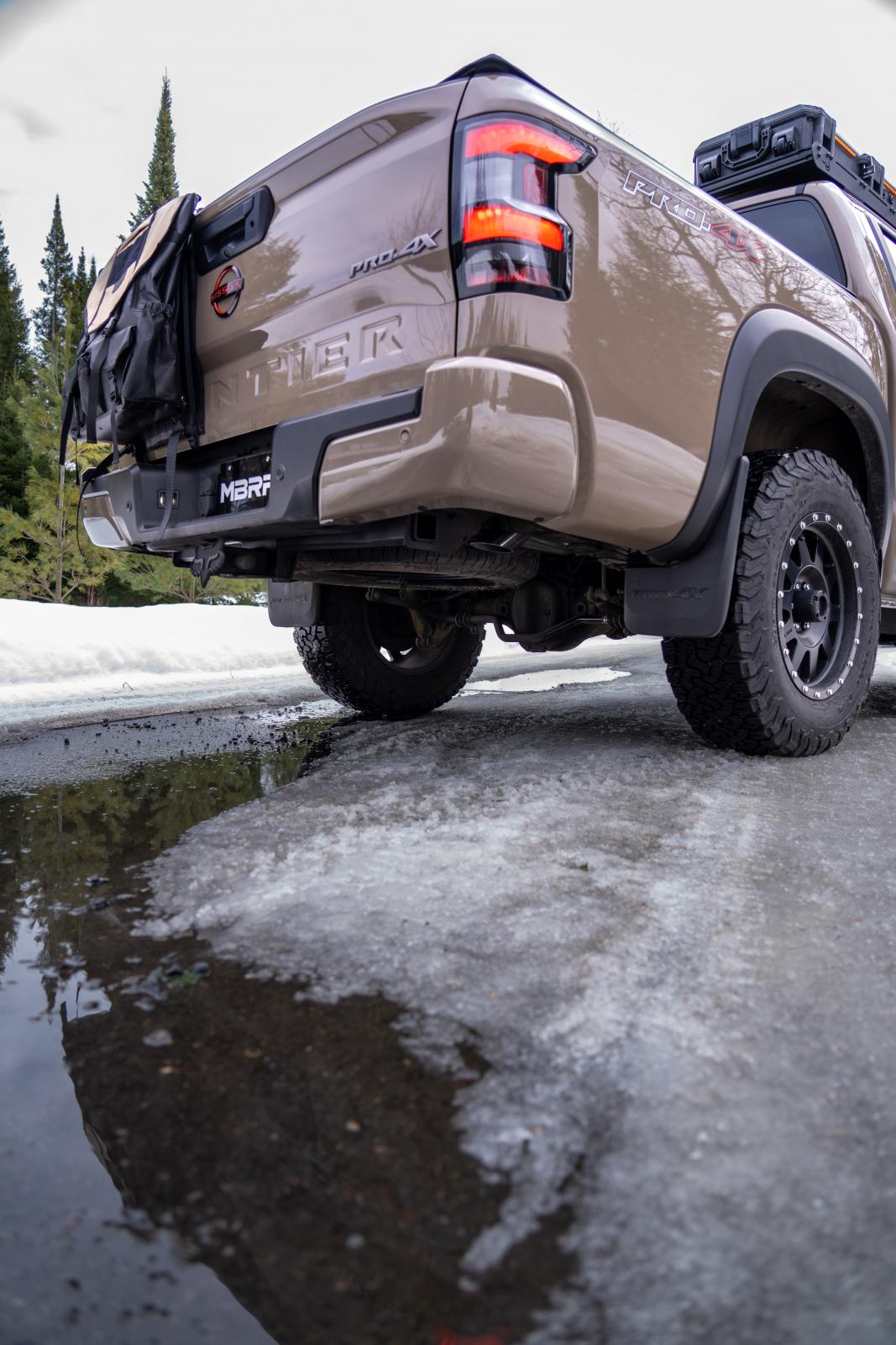 2022-Up Nissan Frontier 3.8L Turn Down Aluminized Steel 2.5 Inch Cat-Back 3 Inch Single High Clearance Rear Exit Armor Lite Series MBRP-7