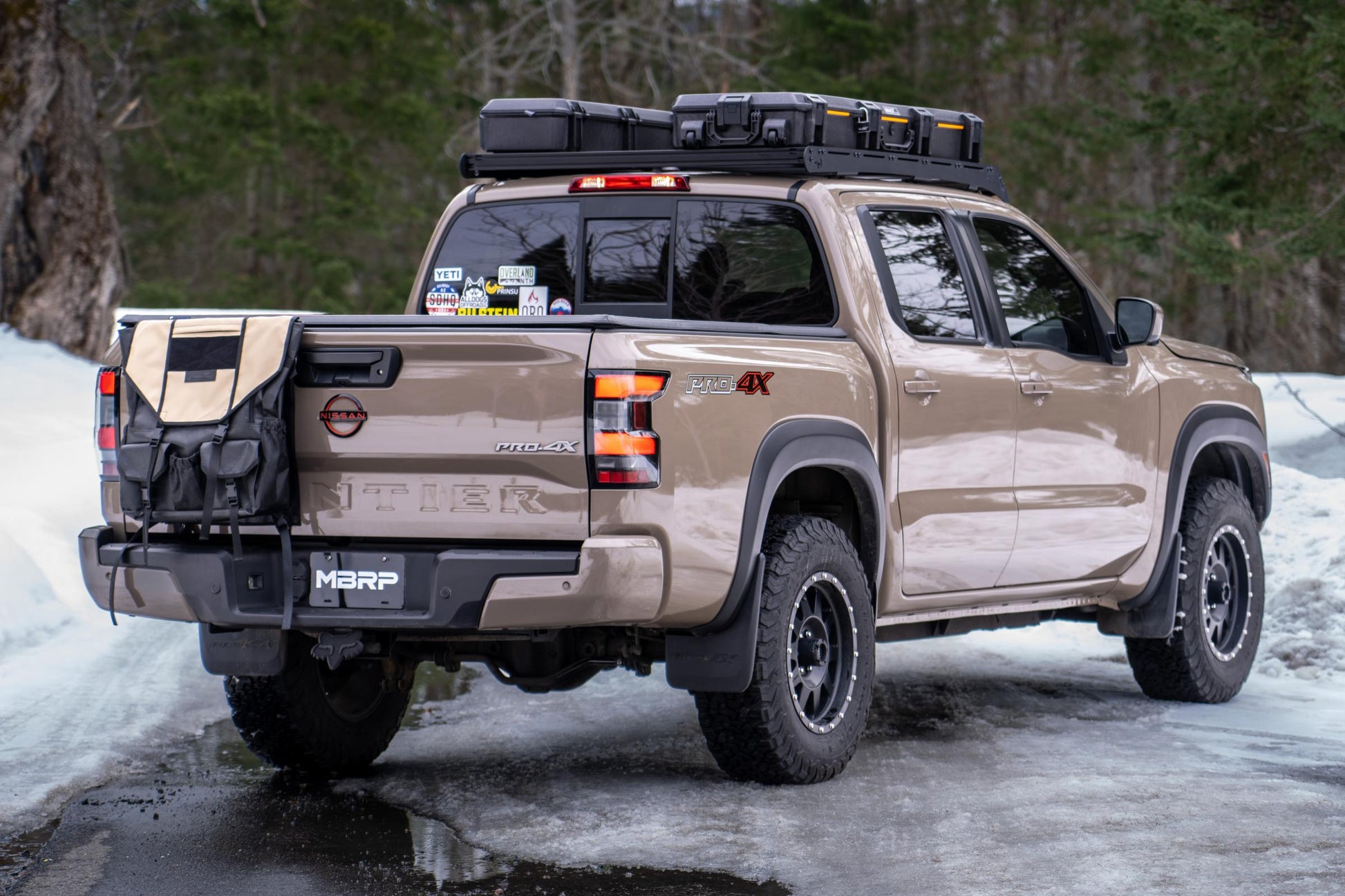 2022-Up Nissan Frontier 3.8L Turn Down Aluminized Steel 2.5 Inch Cat-Back 3 Inch Single High Clearance Rear Exit Armor Lite Series MBRP-8