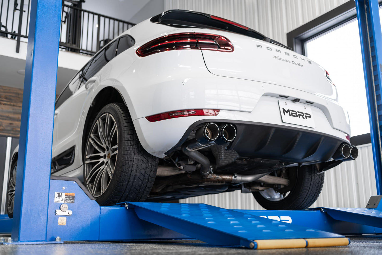 Porsche 2.5 Inch Axle Back Dual Split Rear Bypass Armor Pro Series Carbon Fiber Tips For 14-Up Porsche Macan MBRP-7