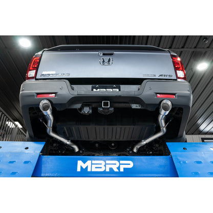 Aluminized Steel 2.5 Inch Cat-Back Dual Split Rear Exit 2021-Up Honda Ridgeline 3.5L MBRP-4