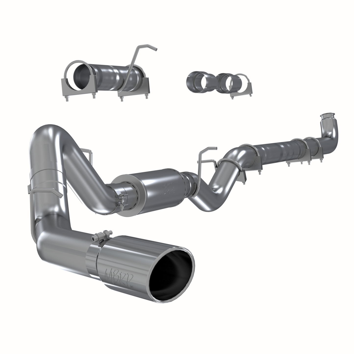 4 Inch Single Side Exhaust Pipe For 01-07 Silverado/Sierra 2500/3500 Duramax Extended/Crew Cab MBRP-1