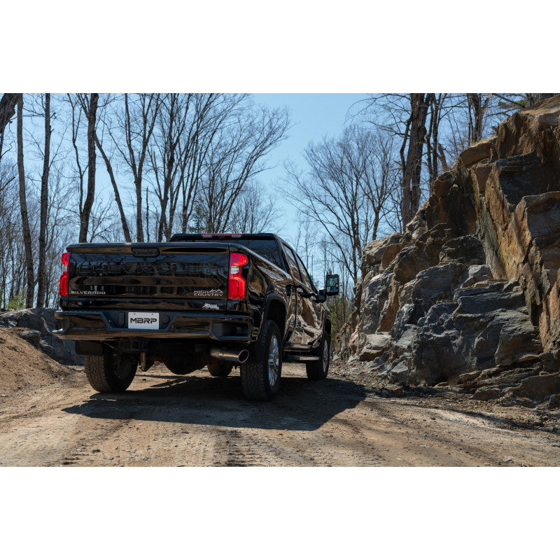 20-Up Silverado/Sierra 2500/3500 T304 Stainless Steel 4 Inch Filter Back Single Side Exit Exhaust System MBRP-9