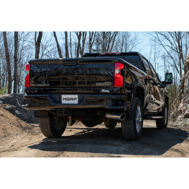 20-Up Silverado/Sierra 2500/3500 T304 Stainless Steel 4 Inch Filter Back Single Side Exit Exhaust System MBRP-10