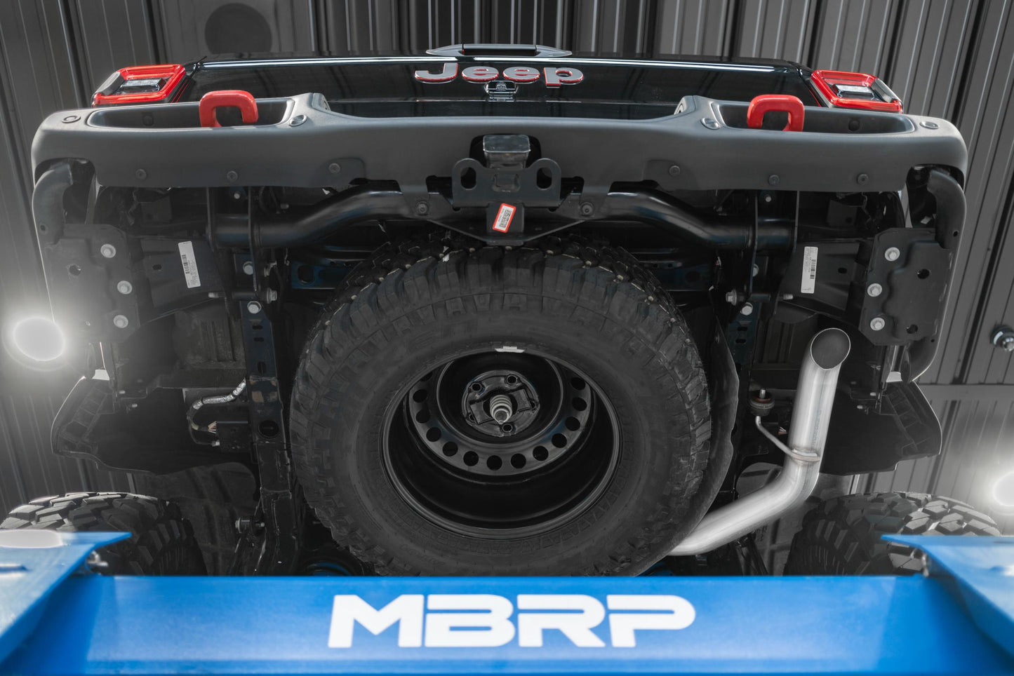 21-23 Jeep Gladiator Armor Plus Series T409 Stainless Steel 3 Inch Filter Back Rear Turn Down Exhaust System MBRP-2