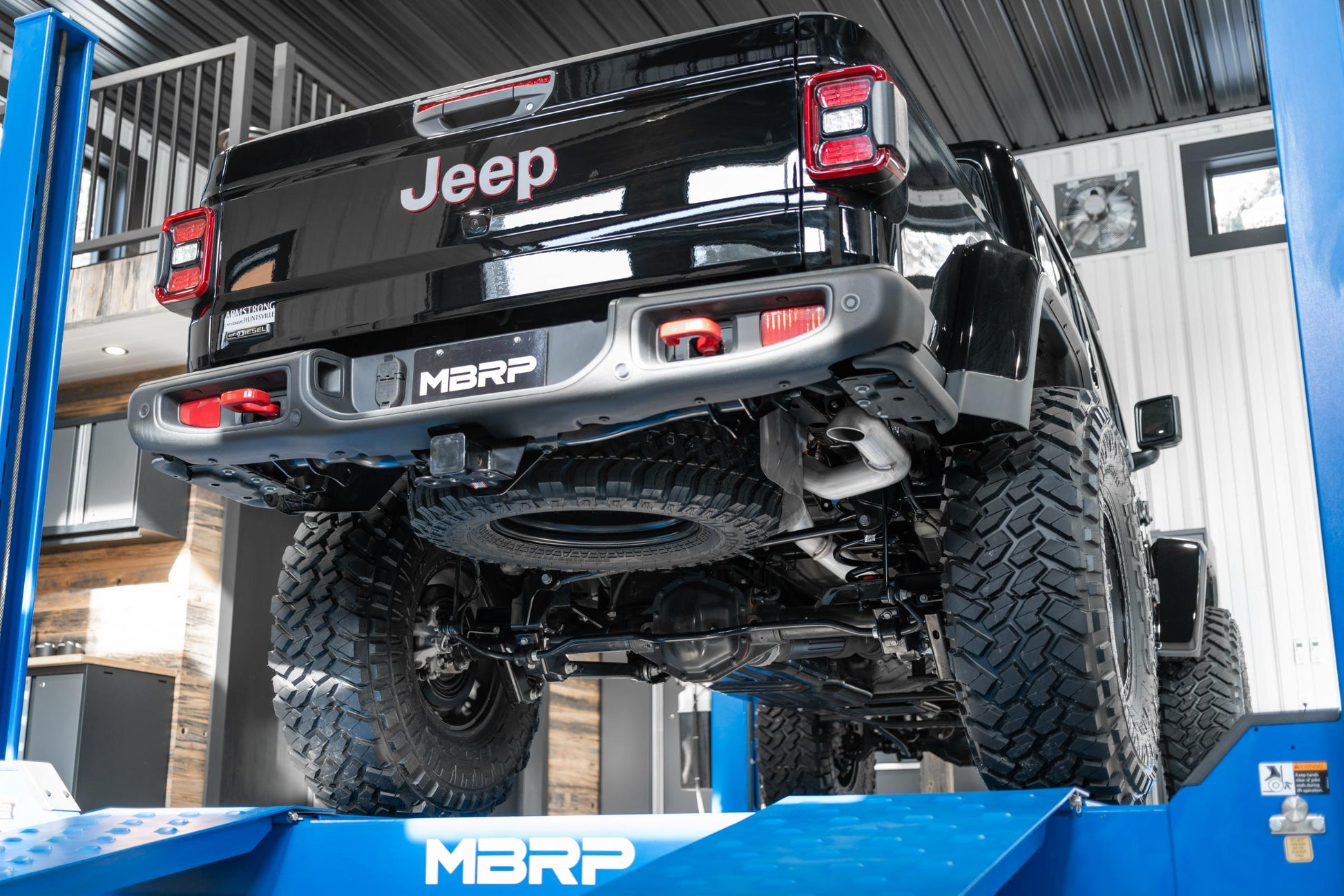 21-23 Jeep Gladiator Armor Plus Series T409 Stainless Steel 3 Inch Filter Back Rear Turn Down Exhaust System MBRP-8
