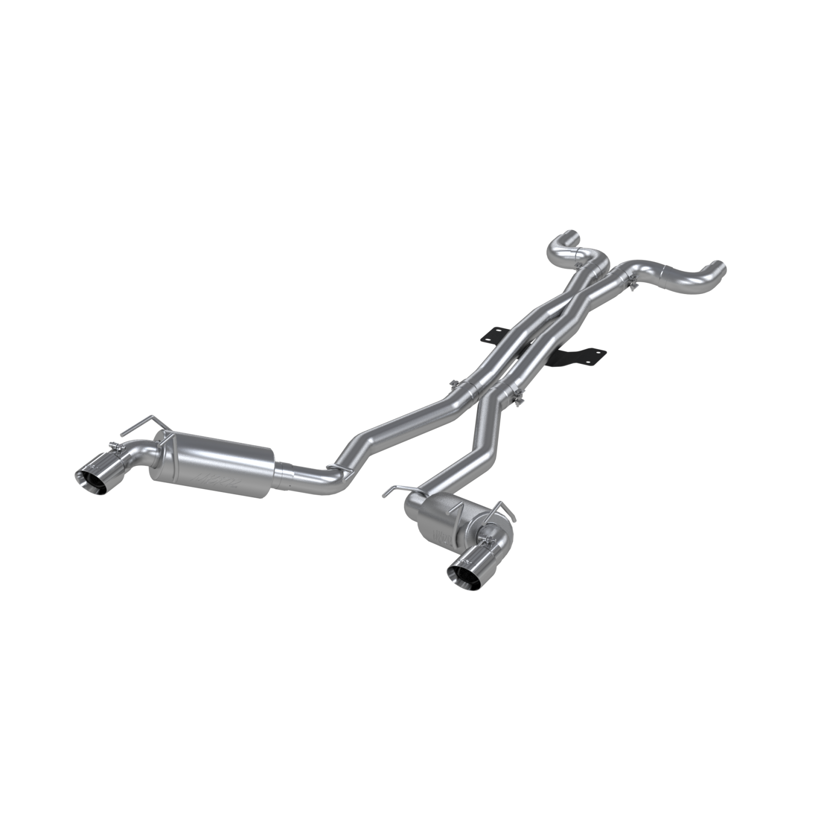 Dual Cat Back Exhaust System Round Tips T409 Stainless Steel For 10-15 Chevrolet Camaro V6 3.6L MBRP-1