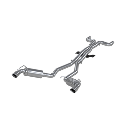Dual Cat Back Exhaust System Round Tips T409 Stainless Steel For 10-15 Chevrolet Camaro V6 3.6L MBRP-1