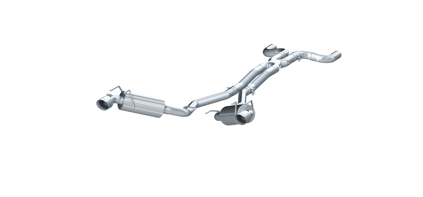 Dual Cat Back Exhaust System Round Tips T409 Stainless Steel For 10-15 Chevrolet Camaro V6 3.6L MBRP