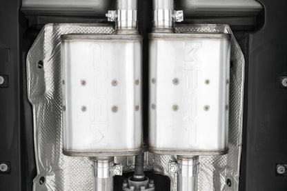 15-23 Dodge Challenger T304 Stainless Steel 2.5 Inch Cat Back Dual Rear Exit with Carbon Fiber Tips Exhaust System MBRP-3