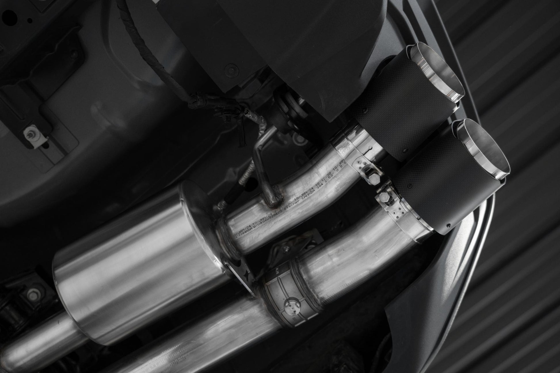 24-Up Ford Mustang GT S650 5.0L 3 Inch Cat-Back Exhaust System, Armor Pro T304 Stainless Steel Quad Rear Exit With Carbon Fiber Tips, Active, MBRP-4