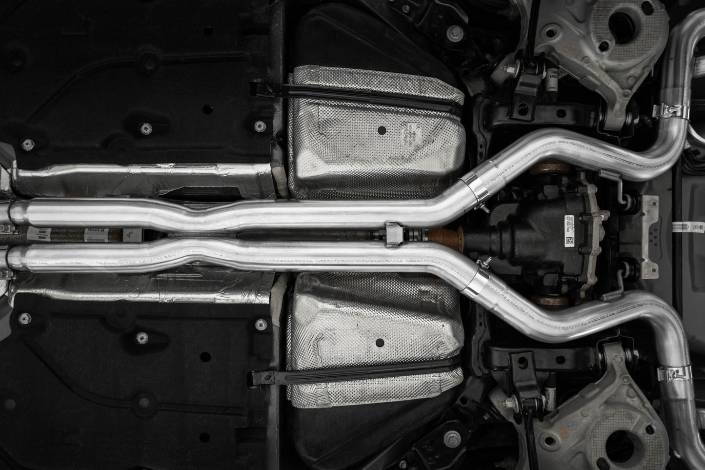 24-Up Ford Mustang GT S650 5.0L 3 Inch Cat-Back Exhaust System, Armor Pro T304 Stainless Steel Quad Rear Exit With Carbon Fiber Tips, Active, MBRP-6