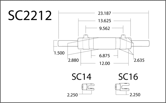 Double Ended XD Cylinder Kit for Full Hydraulic Systems, 2.5 Inch X 8.0 Inch X 1.50 Inch Rod Performance Stering Components PSC Steering-1