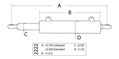 Single Ended Cylinder Kit, 1.75 Inch X 6.75 Inch X 0.750 Inch Rod Performance Components PSC Steering-1