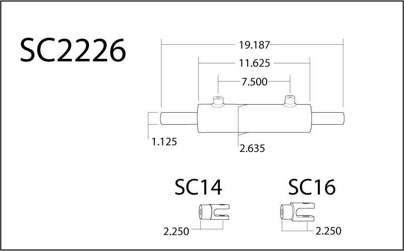 Double Ended XD Cylinder Kit for Full Hydraulic Systems, 2.25 Inch X 6.0 Inch X 1.125 Inch Rod Performance Components PSC Steering-1